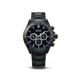 Hugo Boss Ikon Chronograph Black Dial Black Steel Strap Watch for Men - 1512961