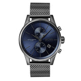 Hugo Boss Jet Chrongraph Blue Dial Gunmetal Grey Mesh Bracelet Watch for Men - 1513677