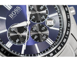 Hugo Boss Driver Chronograph Blue Dial Silver Steel Strap Watch for Men - 1513081
