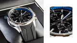 Hugo Boss Globetrotter Chronograph Black Dial Black Silicone Strap Watch for Men - 1513820