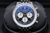 Breitling Navitimer B01 Chronograph 43 Black Dial Silver Steel Strap Watch for Men - AB0138211B1A1