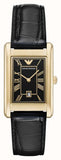Emporio Armani Gino Black Dial Black Leather Strap Watch for Men - AR11666