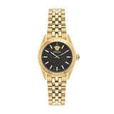 Versace V-Code Quartz Black Dial Gold Steel Strap Watch for Women - VE8I00724