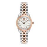 Versace V-Code Analog White Dial Two Tone Steel Strap Watch for Women - VE8I00624