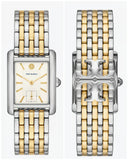 Tory Burch Eleanor White Dial Two Tone Steel Strap Watch for Women - TBW1070