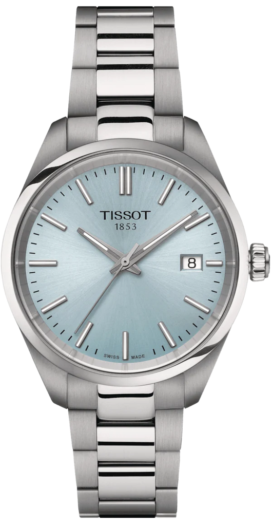 Tissot PR 100 Ice Blue Dial Silver Steel Strap Watch for Women - T150.210.11.351.00