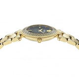 Versace Reve Analog Black Dial Gold Steel Strap Watch for Women - VE8B00624