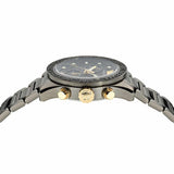 Versace Greca Dome Chronograph Black Dial Grey Steel Strap Watch for Men - VE6K00623