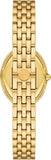 Tory Burch Oval White Dial Gold Steel Strap Watch for Women - TBW6032