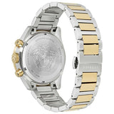 Versace Greca Dome Chronograph Green Dial Two Tone Steel Strap Watch for Men - VE6K00423