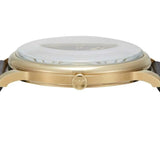 Emporio Armani Minimalist Green Dial Black Leather Strap Watch for Men - AR11601