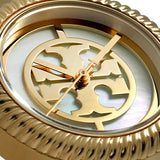 Tory Burch Reva Gold Dial Gold Steel Strap Watch for Women - TBW4011