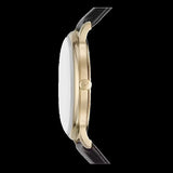 Emporio Armani Minimalist Green Dial Black Leather Strap Watch for Men - AR11601