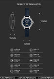 Emporio Armani Mia Moonphase Blue Dial Blue Leather Strap Watch for Women - AR11629
