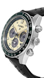 Seiko Prospex Speedtimer Solar Chronograph Ivory Dial Black Leather Strap Watch for Men - SSC943