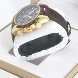 Versace V-Ray Chronograph Black Dial Brown Leather Strap Watch For Men - VEDB00318