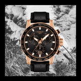 Tissot Supersport Chrono Black Dial Black Leather Strap Watch for Men - T125.617.36.051.00