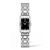 Longines Dolcevita Black Dial Silver Steel Strap Watch for Women - L5.258.4.57.6