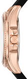 Michael Kors Mini Pilot Black Dial Black Silicone Strap Watch For Women - MK7373
