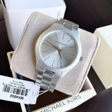 Michael Kors Slim Runway Silver Dial Silver Steel Strap Watch For Women - MK4502