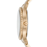 Michael Kors Layton Quartz Black Dial Gold Steel Strap Watch For Women - MK6892