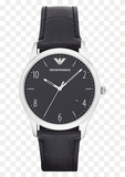 Emporio Armani Classic Quartz Black Dial Black Leather Strap Watch For Men - AR1865