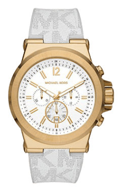Michael Kors Dylan Chronograph White Dial White Rubber Strap Watch For Men - MK8937