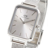 Daniel Wellington Quadro Unitone Silver Dial Silver Mesh Strap Watch For Women - DW00100486