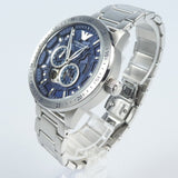 Emporio Armani Meccanico Automatic Blue Dial Silver Steel Strap Watch For Men - AR60052