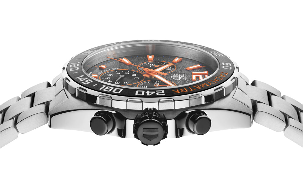 Tag Heuer Formula 1 Chronograph Ceramic Black Dial Silver Steel Strap Watch for Men - CAZ101AH.BA0842