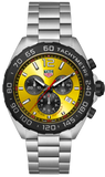 Tag Heuer Formula 1 Chronograph Yellow Dial Silver Steel Strap Watch for Men - CAZ101AM.BA0842