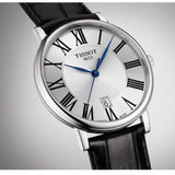 Tissot Carson Premium Silver Dial Black Leather Strap Watch For Men - T122.410.16.033.00