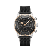 Breitling Superocean Heritage Chronograph 44 Black Dial Black Mesh Bracelet Watch for Men - U13313121B1S1