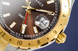 Versace Hellenyium GMT Black Dial Two Tone Steel Strap Watch for Men - V11040015