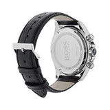 Hugo Boss Ikon Chronograph Black Dial Black Leather Strap Watch for Men - 1513178