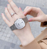Gucci Grip Quartz Silver Dial Silver Steel Strap Watch For Women - YA157401